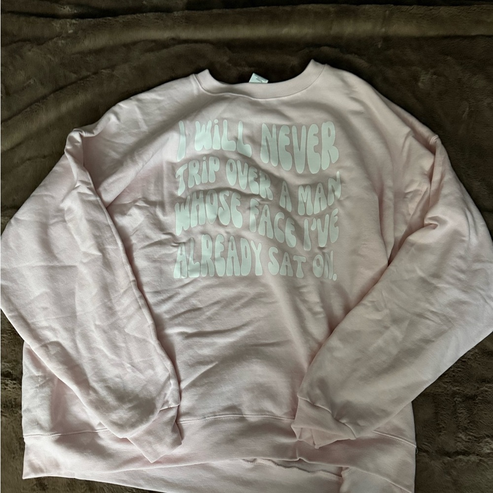 pink crewneck